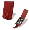 Noir Luxe Red Leather Flip Case for iPhone 3G + 3GS