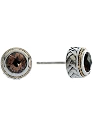 Balissima By Effy Collection Sterling Silver and 18k Yellow Gold Smoky Quartz Earrings