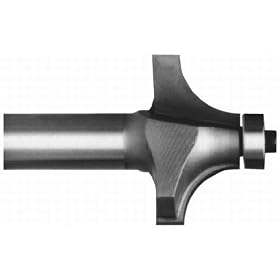 PART #2012 CARBIDE-TIP 2 FLUTE ROUND-OVER - CORNER ROUND BIT W/ BB GUIDE 1 RADIUS X 2-1/2