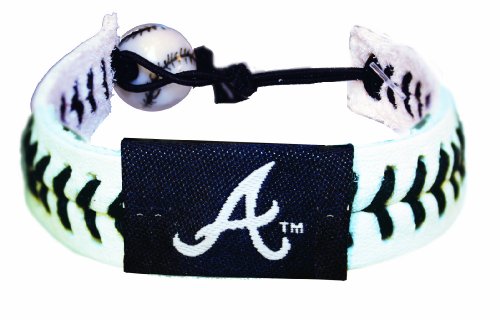 MLB Atlanta Braves Gamewear Leather Wrist Band (Blue)