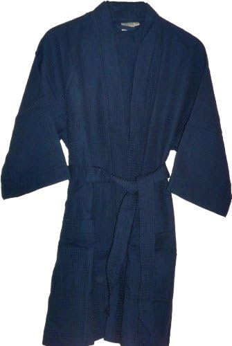 Cotton Waffle Bathrobes Navy Blue Monogrammed Gifts