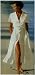 Sports : Strandkleid SOMMER KLEID mit G&uuml;rtel und Knopfleiste Wollwei&szlig; 36
