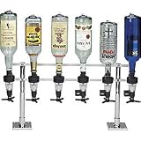 6 Bottle Inline Counter Mount Liquor Dispenser with 1oz. Counting Meters