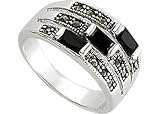 Bay Studio Three Row Antique Jet Stone Size 8 SILVER-TONE