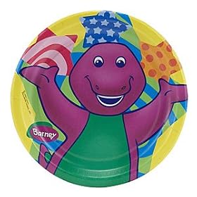 Click here to buy Party Supplies - Barney Dance 7 Dessert Plates (8) by Birthday Express.