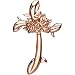 14K Rose Gold Floral Style Cross Pendant