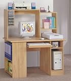 New natural finish wood computer desk with hutch and slide out keyboard tray