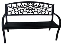 Big Sale Jordan 3K-SVINE Steel Park Bench with Vine Back, 50-Inch by 21.6-Inch by 34-Inch