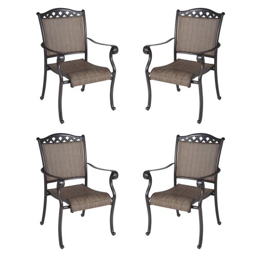 Outdoor Patio Home Villa Set of 4 Sling Dining Chairs