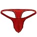FFESHOW Men's Smooth Bikini Pouch Underwear G String Thongs Red One size
