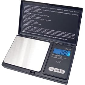 American Weigh AMW-100 Black Precision Digital Pocket Scale 1543 x 0.1 grain and 100 x 0.01 gram