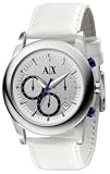 A|X Armani Exchange Women's White Leather Strap Watch AX5000