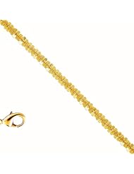 Yellow Sterling Silver 1.5 mm (1/16 Inch) Sparkle Chain Necklace 16" w/ Lobster Claw Clasp