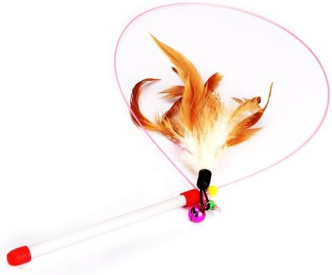 CatInWonder Cat Toy Leaser Ball Feather Wand Interactive Mega pack Play Kit - Natural Feather Wand with 32'' Steel Wire, Sisal Hollow Ball wth Feather, Leaser Pointer, Giant Sisal Hollow Stick