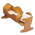 Natural Finish Doll Cradle with Seat