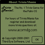 Trivia Mania!  Game for the Palm