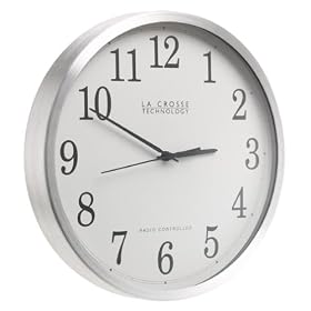 La Crosse Technology WT-3126B Radio Controlled Aluminum Analog Wall Clock