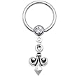 14 Gauge Fleur De Lis Dangle Captive Ring