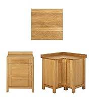 Sonoma Light Kitchen Corner Unit 70cm 3 Drawer Base Unit with Oak Tops Set