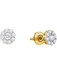 0.50CTW DIAMOND FLOWER EARRING