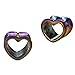 Plugs Acrylic Glossy Pink Heart Tunnel, Gauges Plugs 2G-14mm (2 Pieces)