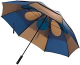 Gustbuster Pro Series 62 Umbrella Navy/Tan Style 5 Rubber Handle