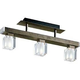 Eglo 85132A Tenno, Antique Brown Crystal, 3-Light Ceiling Light Fixture by Eglo