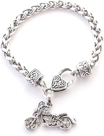 Motorcycle Harley Chopper Touring Goldwing Bike Crystal Chain Bracelet Jewelry