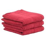 3 Piece Super Soft 100% Bamboo Fiber Kitchen Towels - Cranberry
