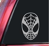 Spiderman Face Spidey Mask Vinyl Decal Sticker - Grey