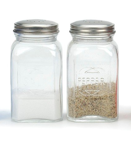 RSVP Retro Clear Glass Salt & Pepper Shakers