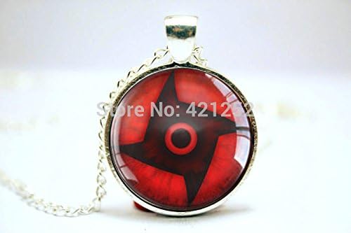 Pretty Lee 2015 Fashion Naruto Sharingan Pendants Visions 8 Glass Photo Necklace Jewelry Christmas gift