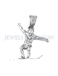 Rhodium-Plated 925 Sterling Silver 3-D Snow Boarder Pendant
