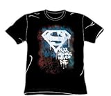 Superman - Real Heroes Never Die - Adult Black S/S T-Shirt For Men