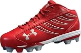 TeamExpress - UA Men's Armour Prowler Mid Molded Cleat Scarlet/Silver