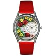 Unisex Ladybugs Theme Red Leather
