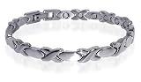 Stainless Steel Magnetic Hugs & Kisses Bracelet 7.5 