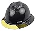 Bullard AVBKRY Above View Hard Hat, Black, Cotton Brow Pad, Ratchet Suspension, Yellow Visor, One Size