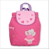 Stephen Joseph - Girls Quilted Backpack - BALLET HIPPO princess - Girl's backpacks machine washable 100% cotton backpacks - Can be monogrammed once recieved!