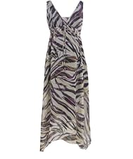 M2b Zebra Print Maxi Dress