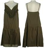JUNIOR PLUS HOTKISS Drawstring Cotton Dress W/ Lace, sz 26, Dark Olive