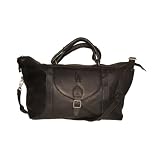 MLB Los Angeles Dodgers Black Leather Top Zip Travel Bag