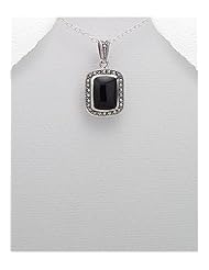 Marcasite Pendant Necklace In 92.5 Sterling Silver