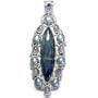Sterling Silver Iolite, Kyanite, Green Pearl & Moonstone Pendant by Sajen