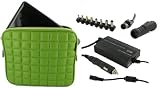 412DzkuwVxL. SL160  rooCase 4n1 Combo   Samsung GO N310 13GB 10.1 Inch Memory Foam Netbook Slip Case with AC and DC Adapter Charger Home / Car / Airplane   Square Design Green