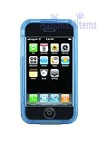 iPhone 1st Gen (NOT for iPhone 3G) Crystal Clear Hard Case With Belt Clip - Clear Blue