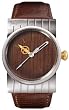 Men's Dark Wood Steel Dial Leather Strap Watch - Original Penguin