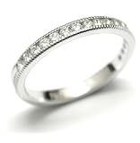 DIAMOND WEDDING RING WITH MILLEGRAIN EDGE DESIGN (0.25 T.W) RING SIZE 6.25