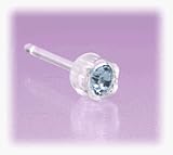 Blomdahl Medical Plastic Earrings - Aquamarine