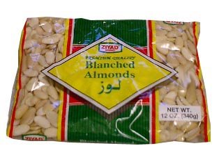 Almonds, Blanched, Halves (ziyad) 12oz by parthenonfoods.com